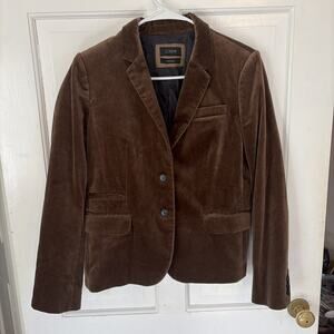 J. Crew Velvet Schoolboy Brown Blazer Jacket S Classic College Preppy Academia